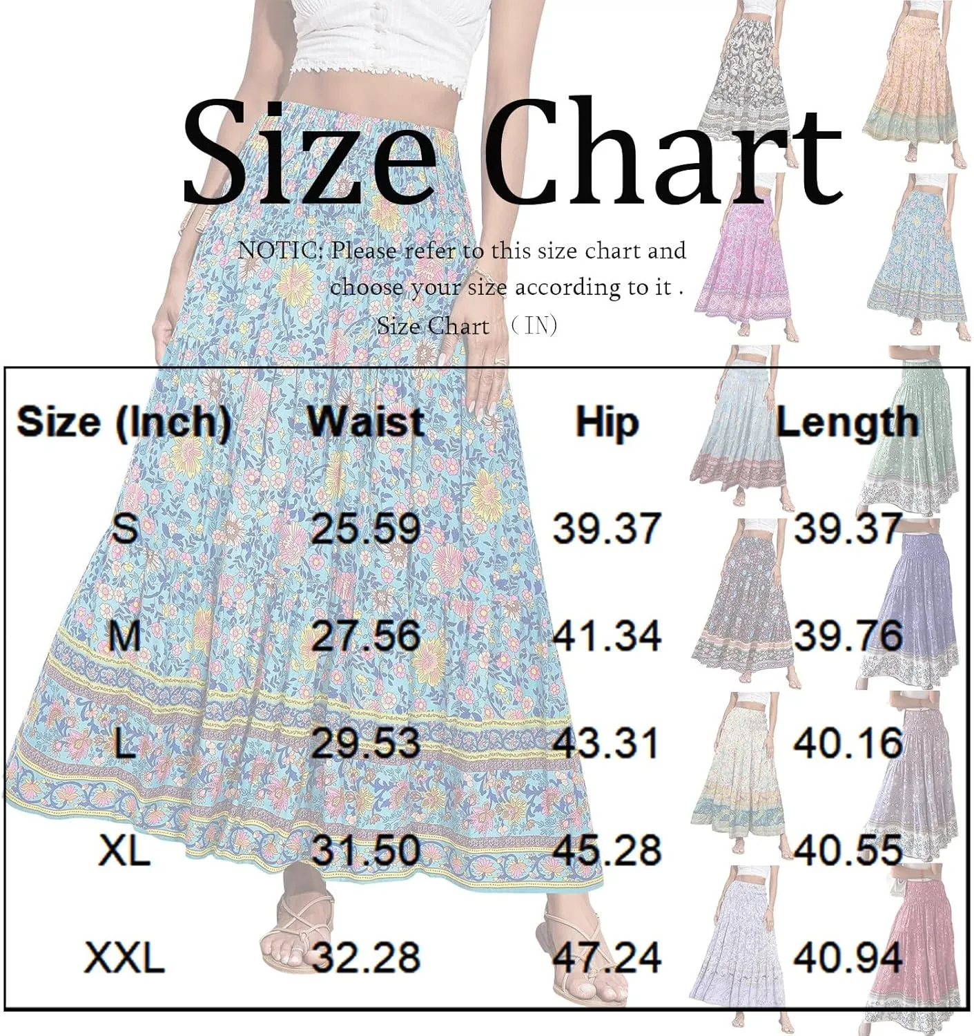 Maxi Skirts for Women Summer Drawstring Elastic High Waisted Pleated 3-Layer Tiered Aline Skirt Beach Long Skirts