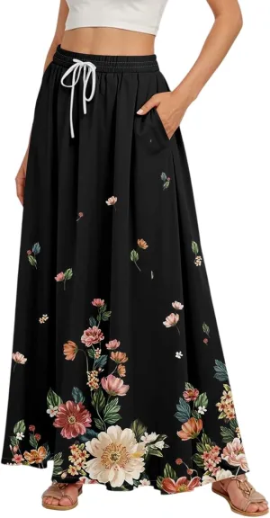 Maxi Women's Skirts, Summer Casual Elegantes Beach Vacation Womens Skirts