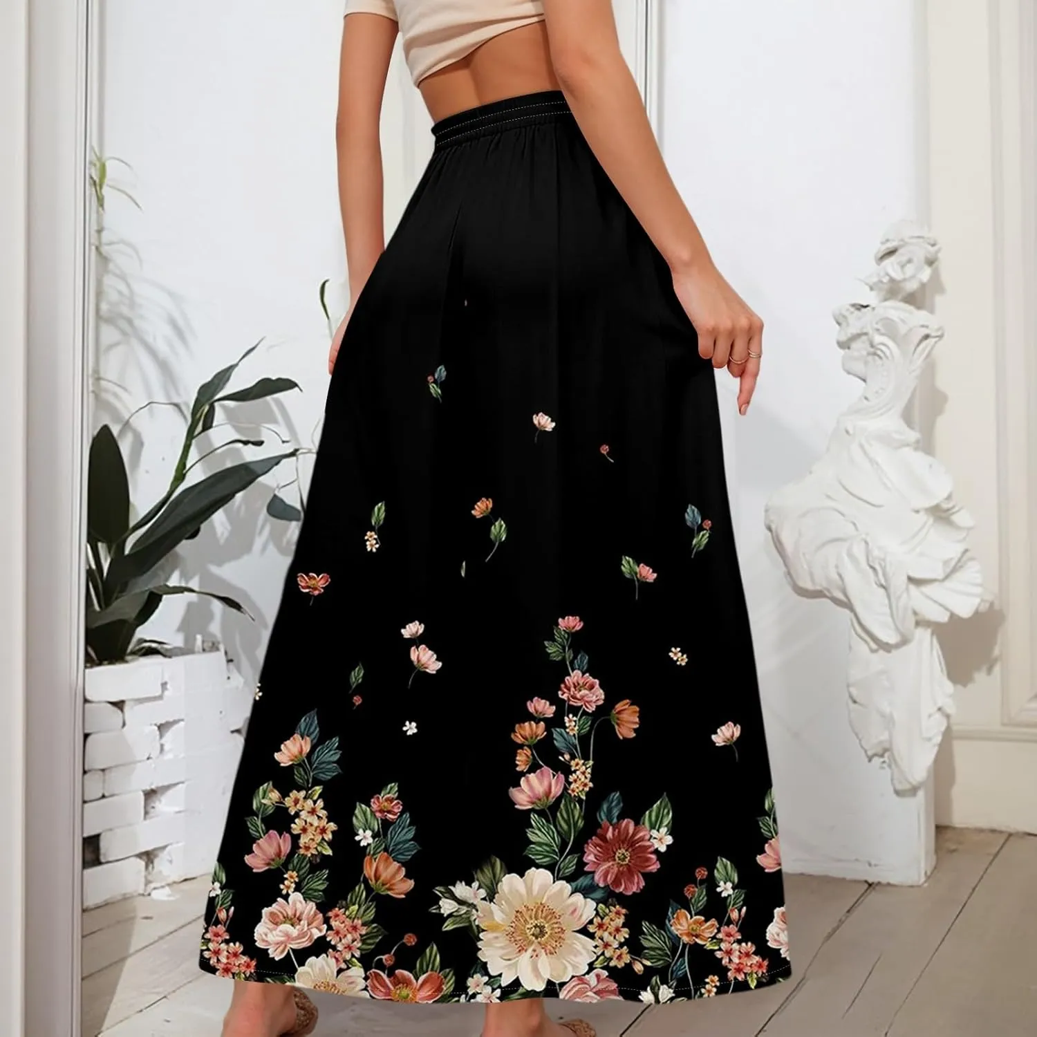 Maxi Women's Skirts, Summer Casual Elegantes Beach Vacation Womens Skirts
