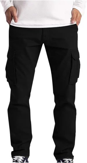 Men Cargo Work Pants Casual Cotton Stretch Elasticated Waist Pant Sweatpant Joggers Baggy Fitness Jogging