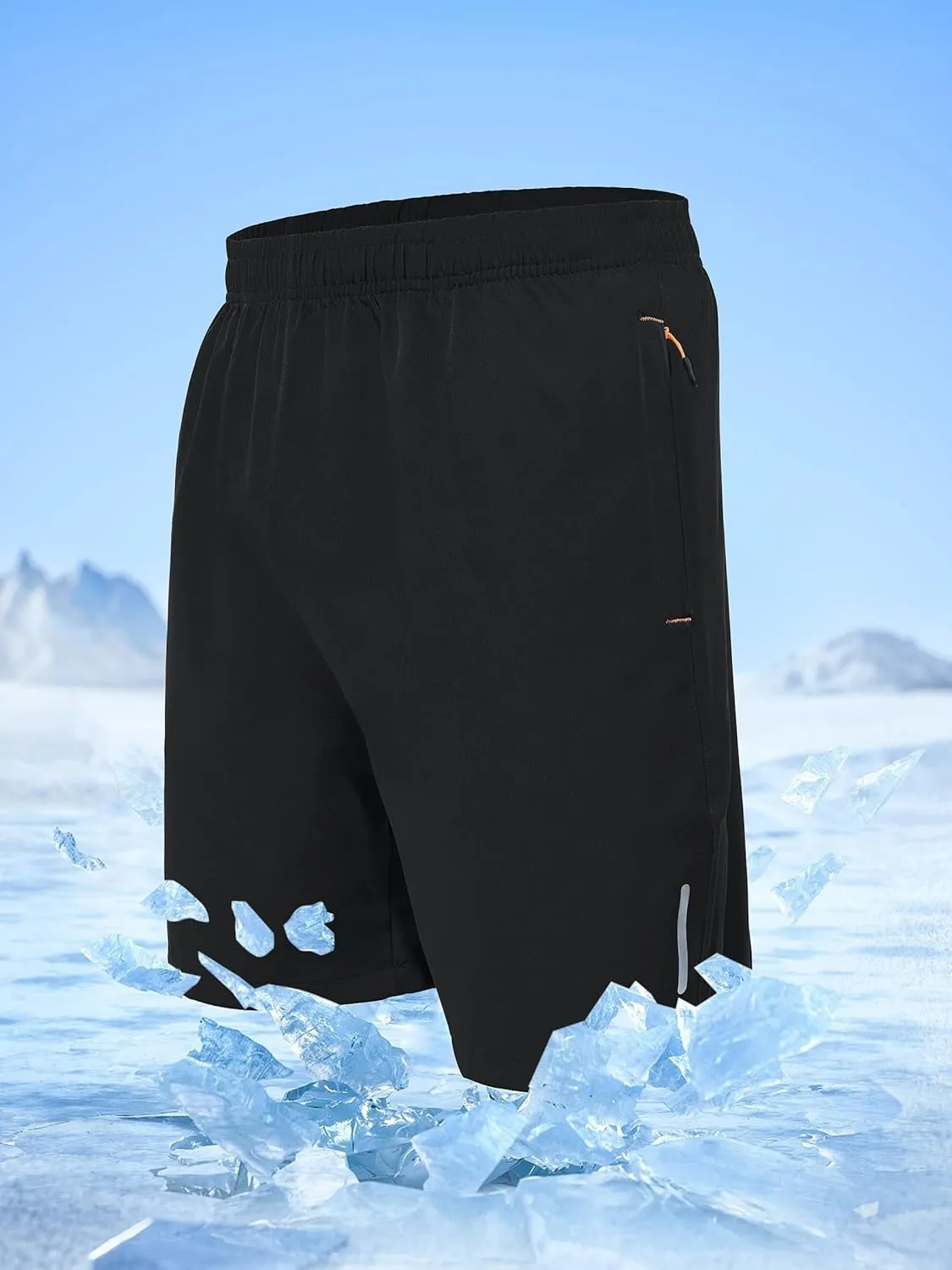 Mens Athletic Shorts Running Shorts Quick Dry Workout Shorts 7"/ 9" Lightweight Gym Basketball Shorts Zipper Pockets