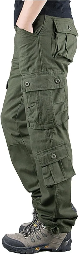 Men's Joggers Sweatpants Pants Men's Elastic Multi Pocket Pants Outdoor Straight Tube Active Running Jogger Pants
