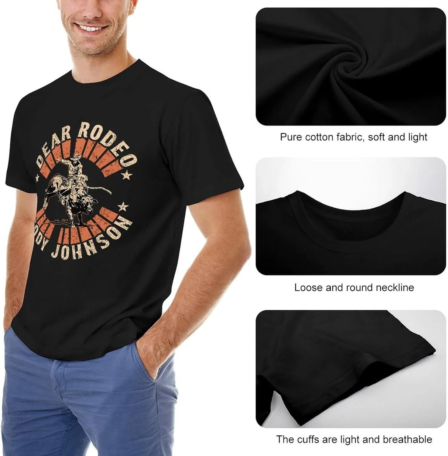 Men's Lightweight Cotton T-Shirts Comfortable Shirt Trendy Casual Crew Neck Tees