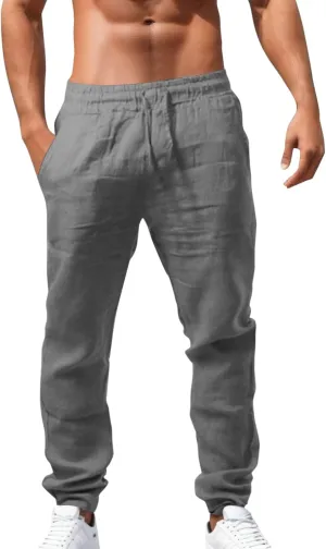 Men's Lightweight Jogging Pant Cargo Work Joggers Sports Casual Sweatpant Elastic Waist Sweat Pants