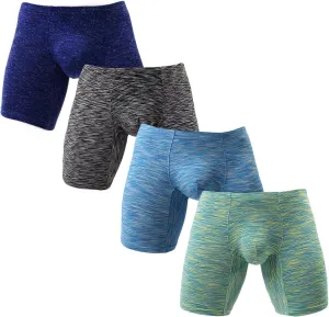 Men's No Ride Up Boxer Briefs Long Leg Underwear Low Rise Trunks with Pouch…