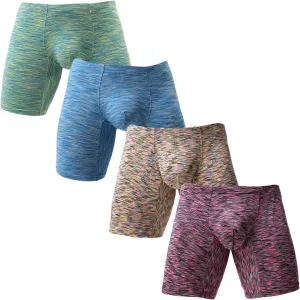 Men's No Ride Up Boxer Briefs Long Leg Underwear Low Rise Trunks with Pouch…