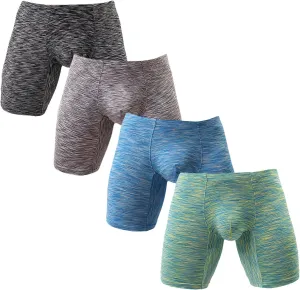 Men's No Ride Up Boxer Briefs Long Leg Underwear Low Rise Trunks with Pouch…