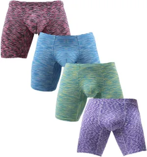 Men's No Ride Up Boxer Briefs Long Leg Underwear Low Rise Trunks with Pouch…