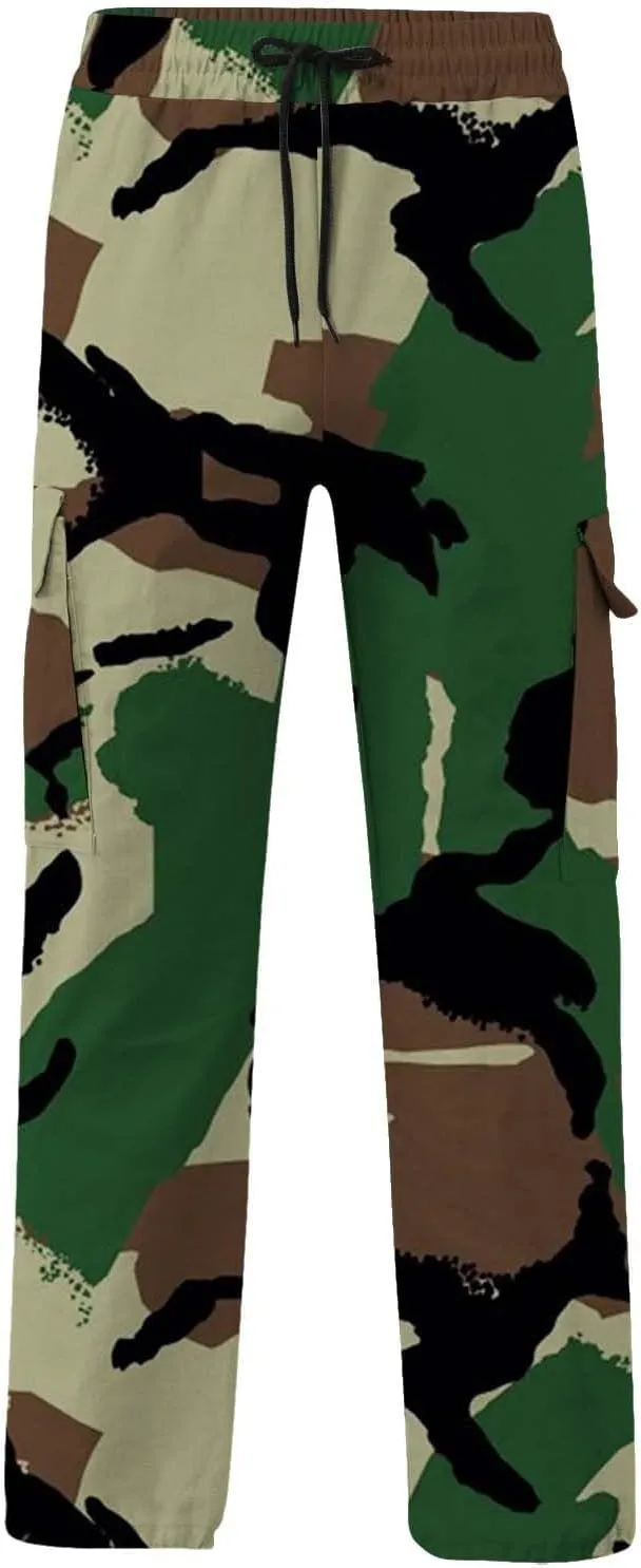 Men's Slim Jogger Pants Mens Casual Waist Color Sports Hat Multi Woven Pocket Foot Rope Solid Pants Training Track