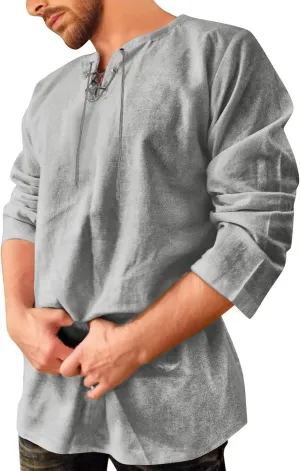 Men's Summer Shirts 3/4 Sleeved Tie The Rope Comfortable Leisure Style Sport Pants Comfy Fashion Trendy Tops
