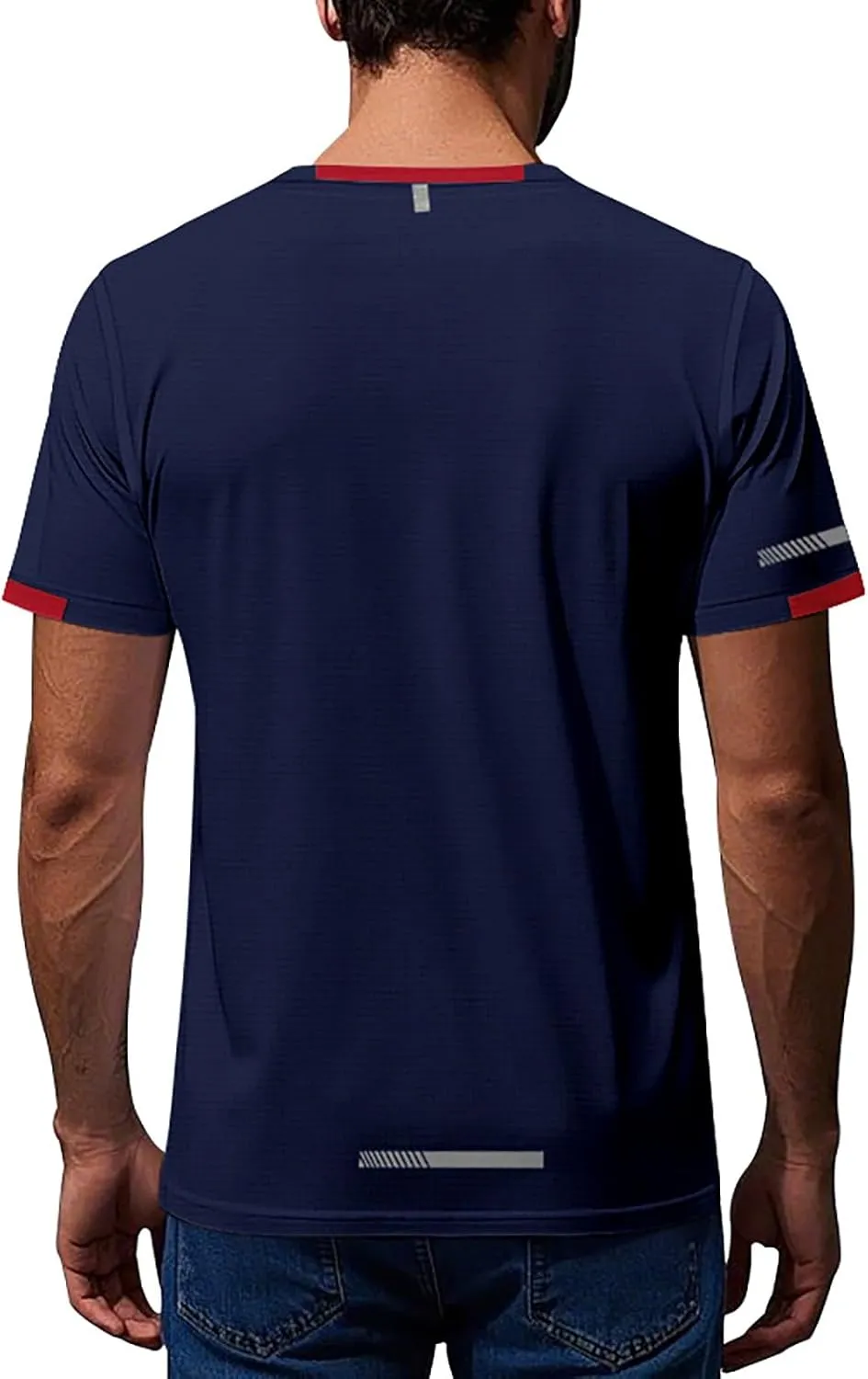 Mens T-Shirts Short Sleeve Athletic Stretch Muscle Fit Crew Neck Tees Quick Dry Performance Moisture Wicking T Shirts