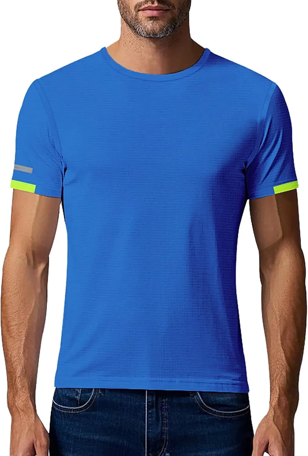 Mens T-Shirts Short Sleeve Athletic Stretch Muscle Fit Crew Neck Tees Quick Dry Performance Moisture Wicking T Shirts