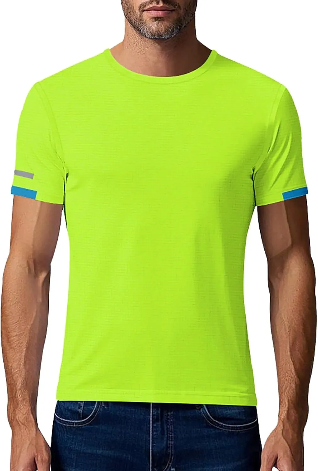 Mens T-Shirts Short Sleeve Athletic Stretch Muscle Fit Crew Neck Tees Quick Dry Performance Moisture Wicking T Shirts