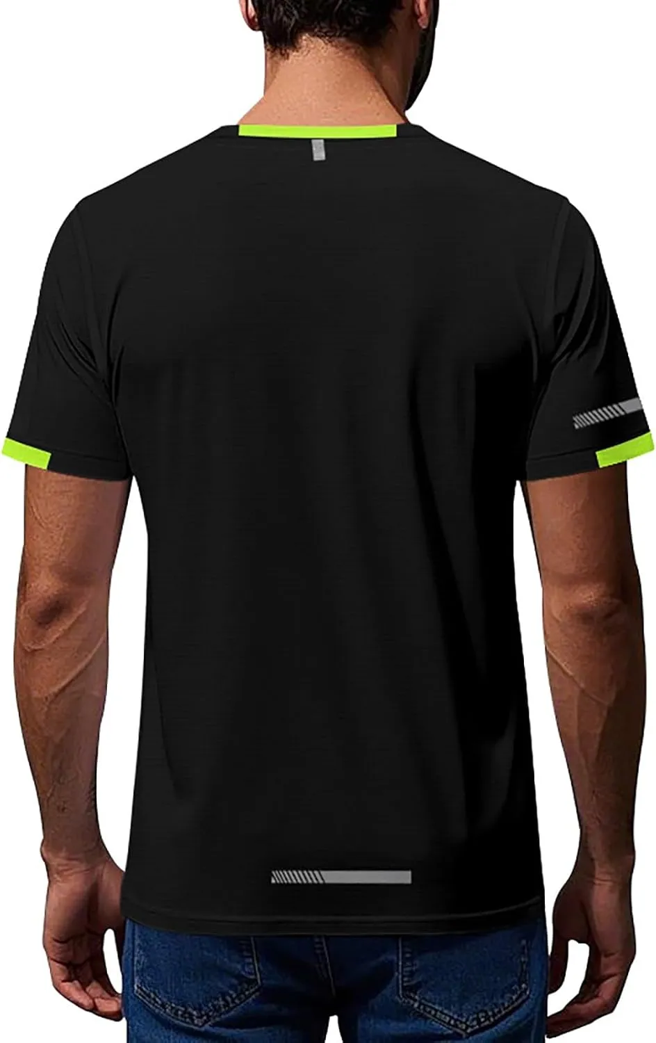 Mens T-Shirts Short Sleeve Athletic Stretch Muscle Fit Crew Neck Tees Quick Dry Performance Moisture Wicking T Shirts