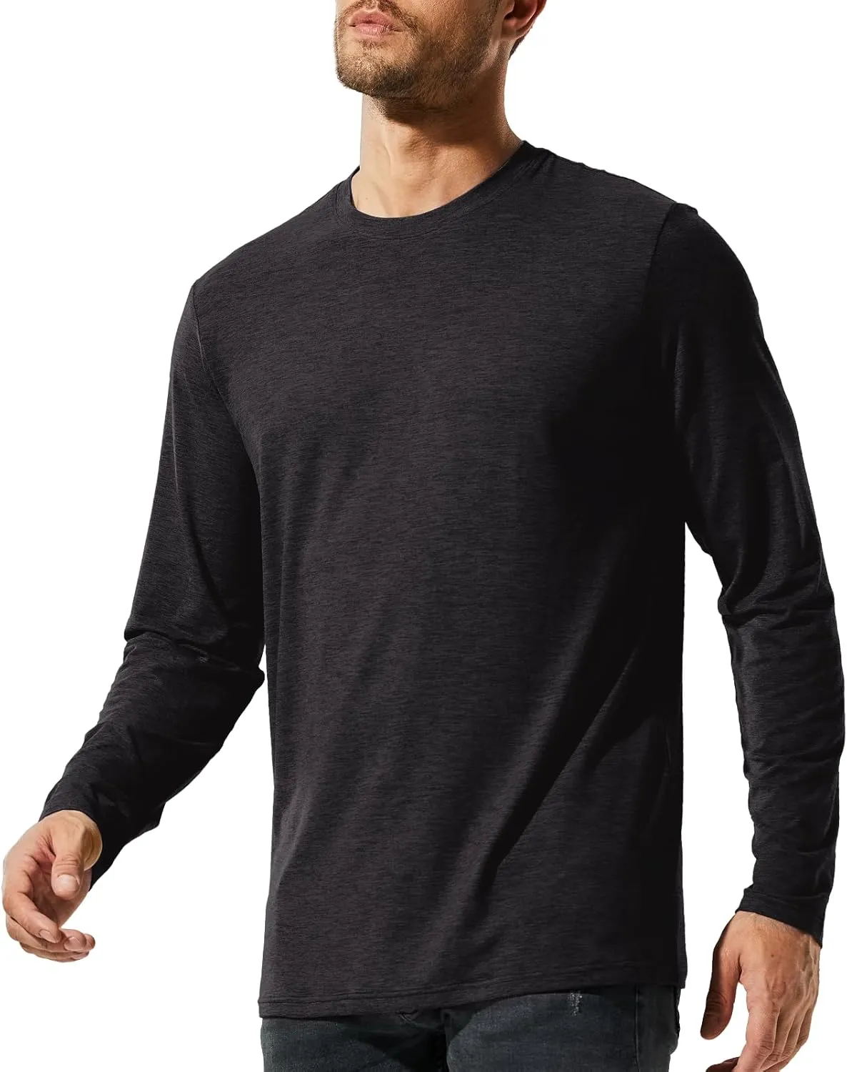 MIER X-Sofort Men's Long Sleeve T-Shirts Lightweight Super Soft Athletic Crew Neck Tees for Running Lounging Casual Workout