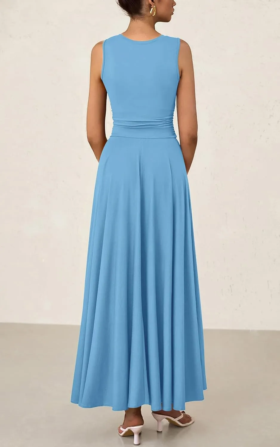 PRETTYGARDEN Womens Spring Dresses 2025 Casual Sleeveless Crewneck Aline Maxi Dress Stretch Tank Flowy Long Dresses