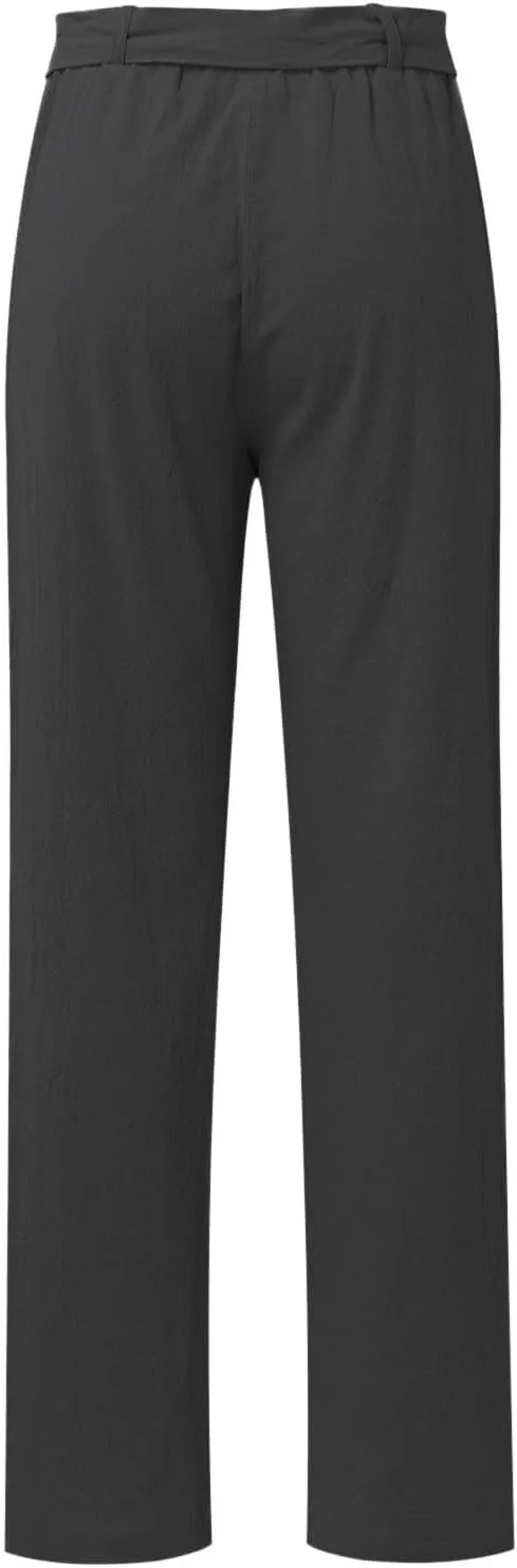 PTOLOCIF Casual Pants for Women,High Waisted Palazzo Pants Drawstring Back Elastic Waist Pants Ankle Length Boho Pants