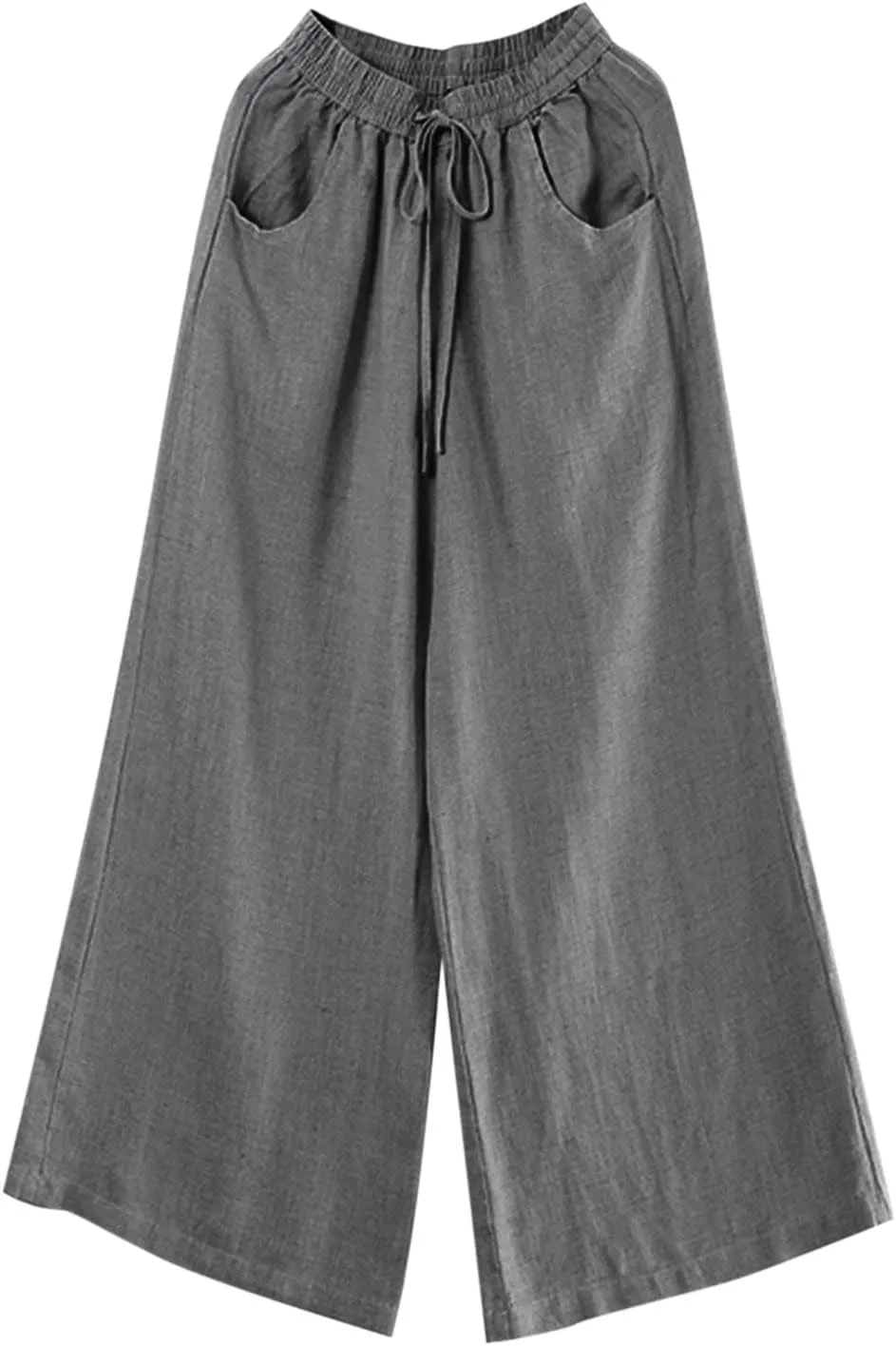 PTOLOCIF Cotton Pants for Women,Baggy Linen Pants Summer Lightweight High Waist Palazzo Pants Loose Straight Leg Pants