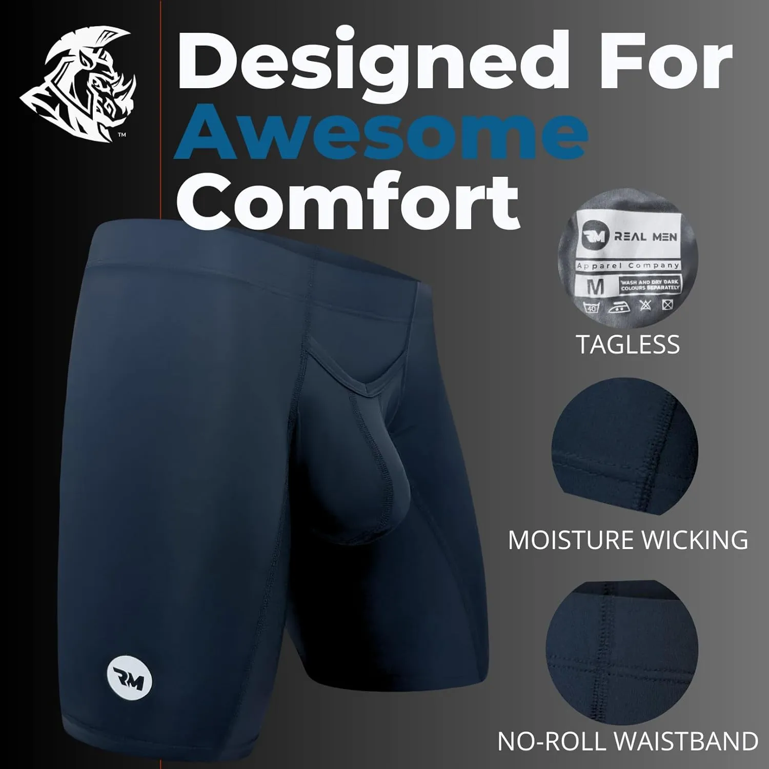 Real Men Athletic Underwear with Support Pouch - 1, 3 or 4 Pack 6, 7 and 9in Nylon Briefs - ABCD Pouch - XS-5XL