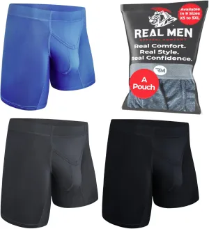 Real Men Athletic Underwear with Support Pouch - 1, 3 or 4 Pack 6, 7 and 9in Nylon Briefs - ABCD Pouch - XS-5XL