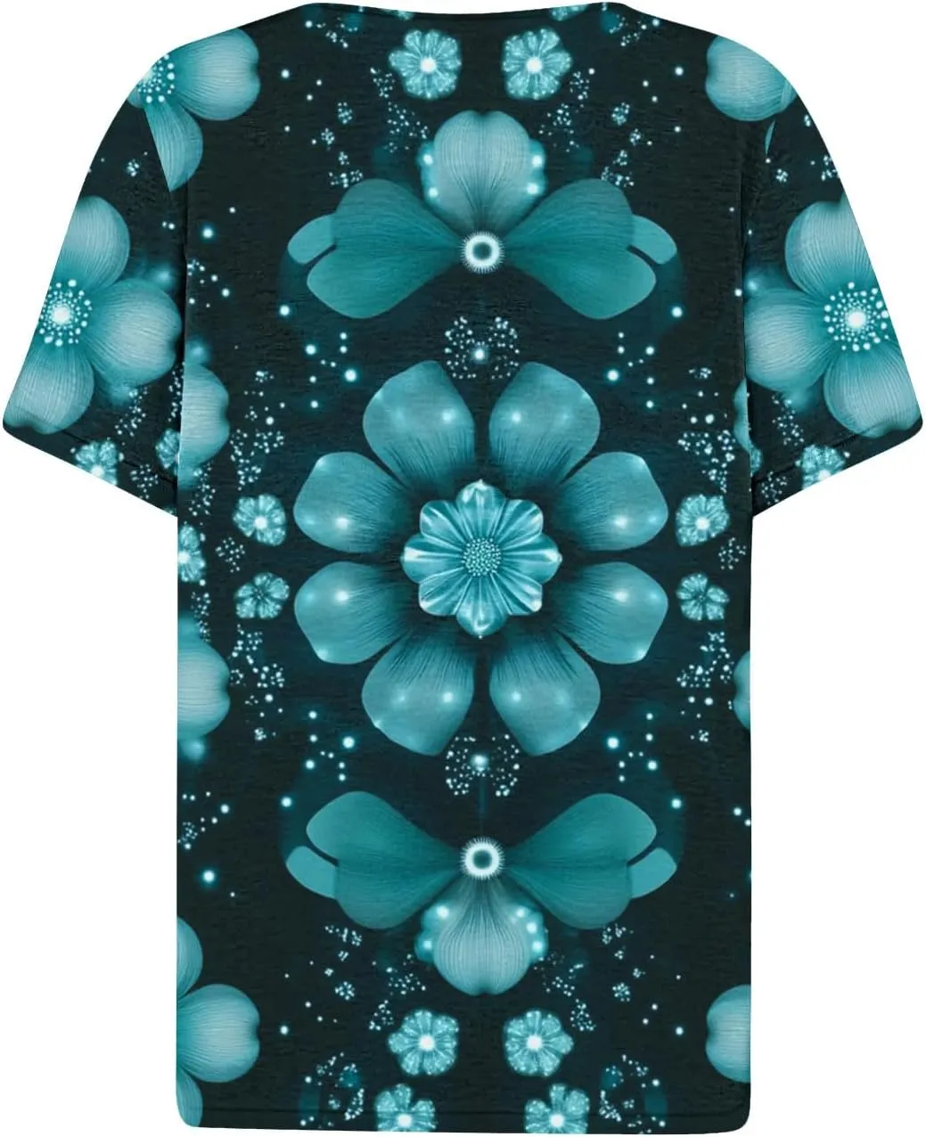 Retro Floral Shirts for Women Henley V Neck Button Down Shirt Trendy Sexy Slim Tunic Blouses Loose Casual Tops