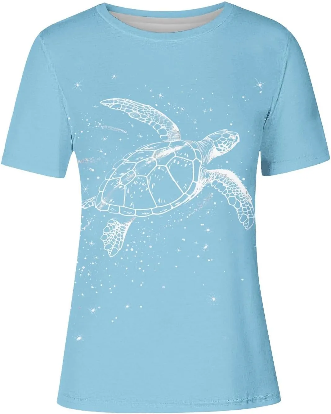 Sea Turtles Graphic Tops for Women Crewneck Short Sleeve Tshirts Summer Casual Trendy Blouses Beach Vacation Tees