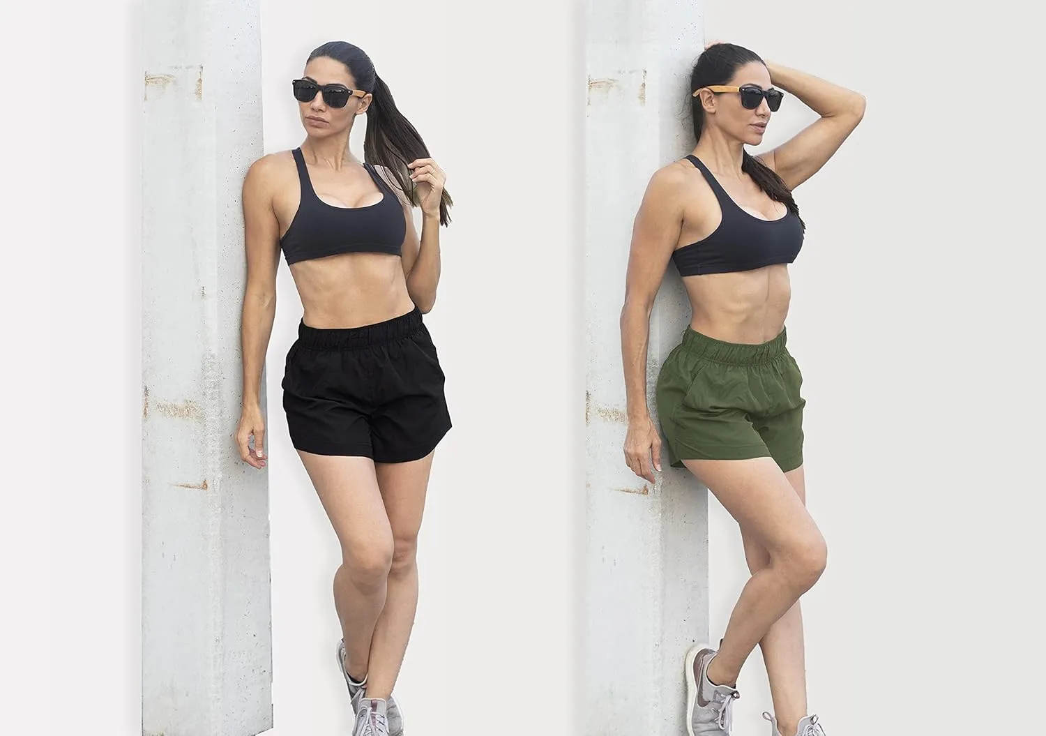 Sexy Basics Women's 7 Pack Running Athletic Shorts | Quick Dry Gym Workout Shorts with Pockets