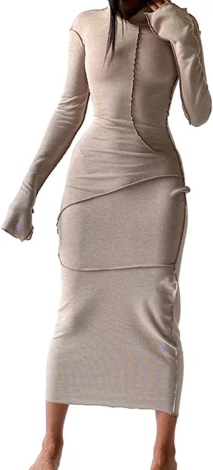 Sexy Hoodie Dress for Women Long Sleeve Bodycon Sweatshirt Dress Casual Maxi Dresses