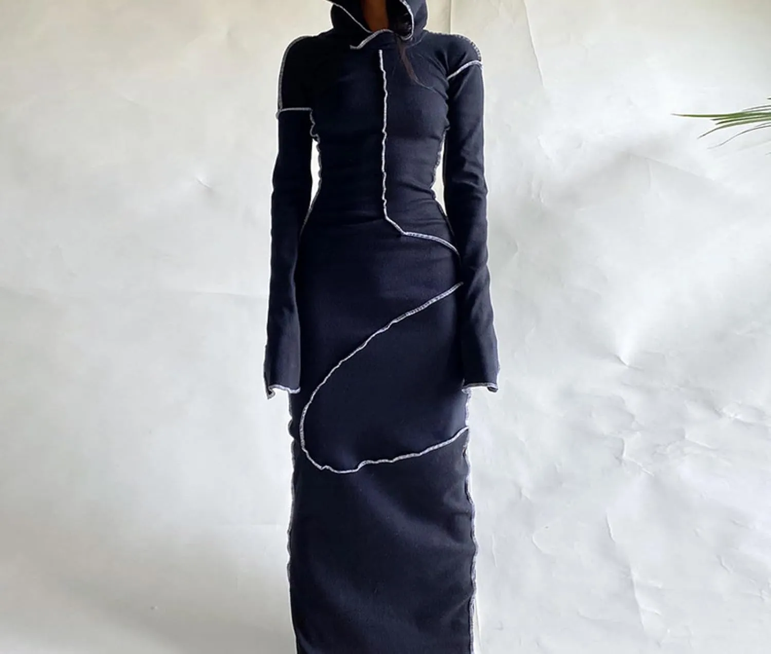 Sexy Hoodie Dress for Women Long Sleeve Bodycon Sweatshirt Dress Casual Maxi Dresses