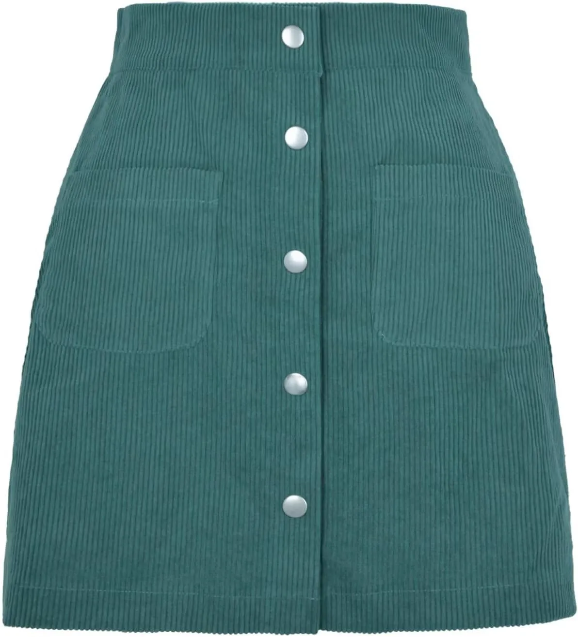Sheface Women's Corduroy Button Down Mini Short Skirt High Waist A-line Wrap Skirts with Pockets