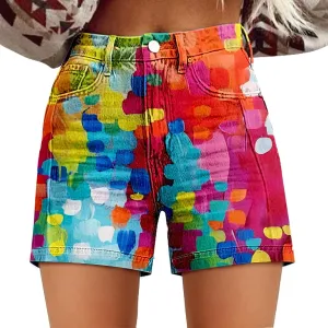 Shorts for Women Vintage Boho Floral Print Shorts 2025 Summer Beach Vacation Casual Loose Short Pant with Pocket