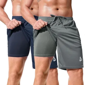 SILKWORLD Men's Athletic Basketball Shorts - 10" Mesh Cool Dry Gym Workout Shorts with Liner and Zipper Pockets