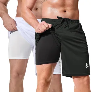 SILKWORLD Men's Athletic Basketball Shorts - 10" Mesh Cool Dry Gym Workout Shorts with Liner and Zipper Pockets