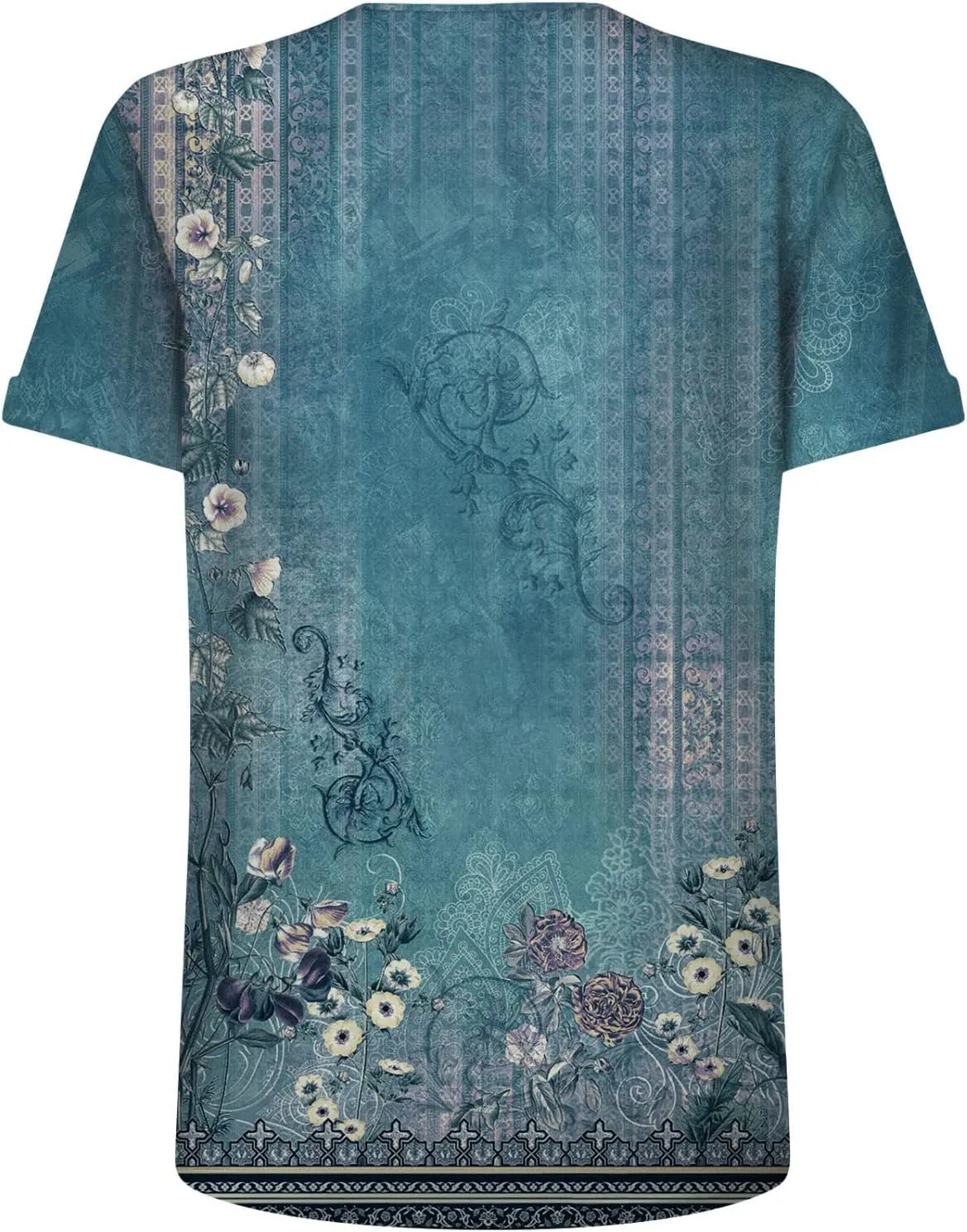 Summer Outfits for Women Short Sleeve Printed Tops Round Neck Trendy Tees Vacation Plus Size Tunics Casual T Shirt