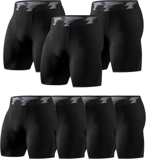 TELALEO 7 Pack Compression Shorts Men Spandex Athletic Underwear Performance Boxer Briefs Workout Baselayer