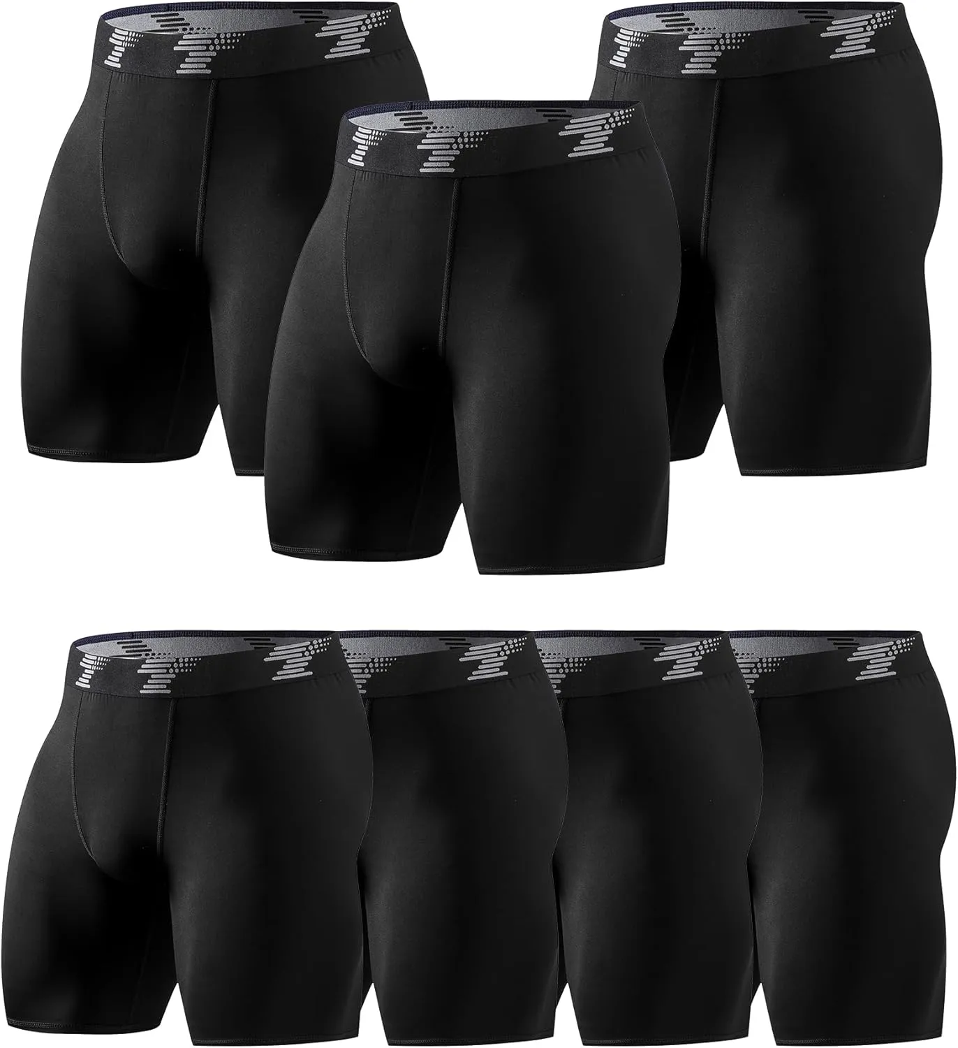 TELALEO 7 Pack Compression Shorts Men Spandex Athletic Underwear Performance Boxer Briefs Workout Baselayer