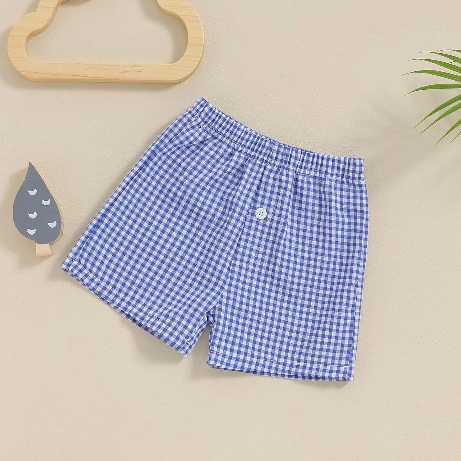Toddler Boy Shorts Baby Girl Plaid Shorts Elastic Waist Casual Wide Leg Shorts Summer Loose Fitting Lounge Shorts