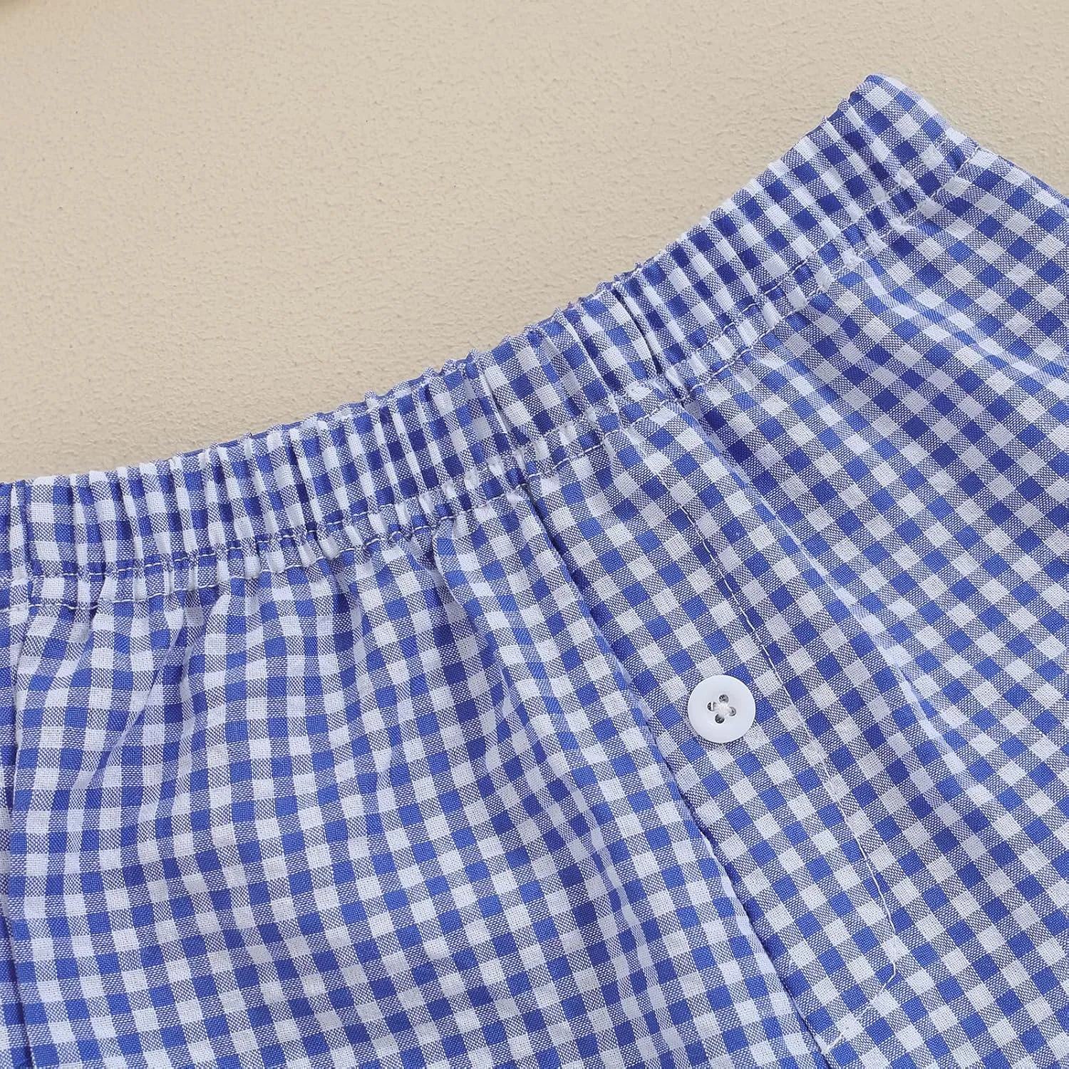 Toddler Boy Shorts Baby Girl Plaid Shorts Elastic Waist Casual Wide Leg Shorts Summer Loose Fitting Lounge Shorts