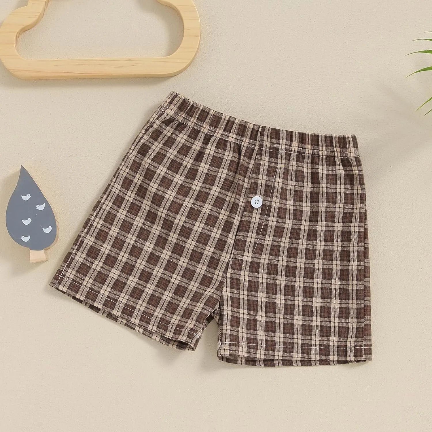 Toddler Boy Shorts Baby Girl Plaid Shorts Elastic Waist Casual Wide Leg Shorts Summer Loose Fitting Lounge Shorts
