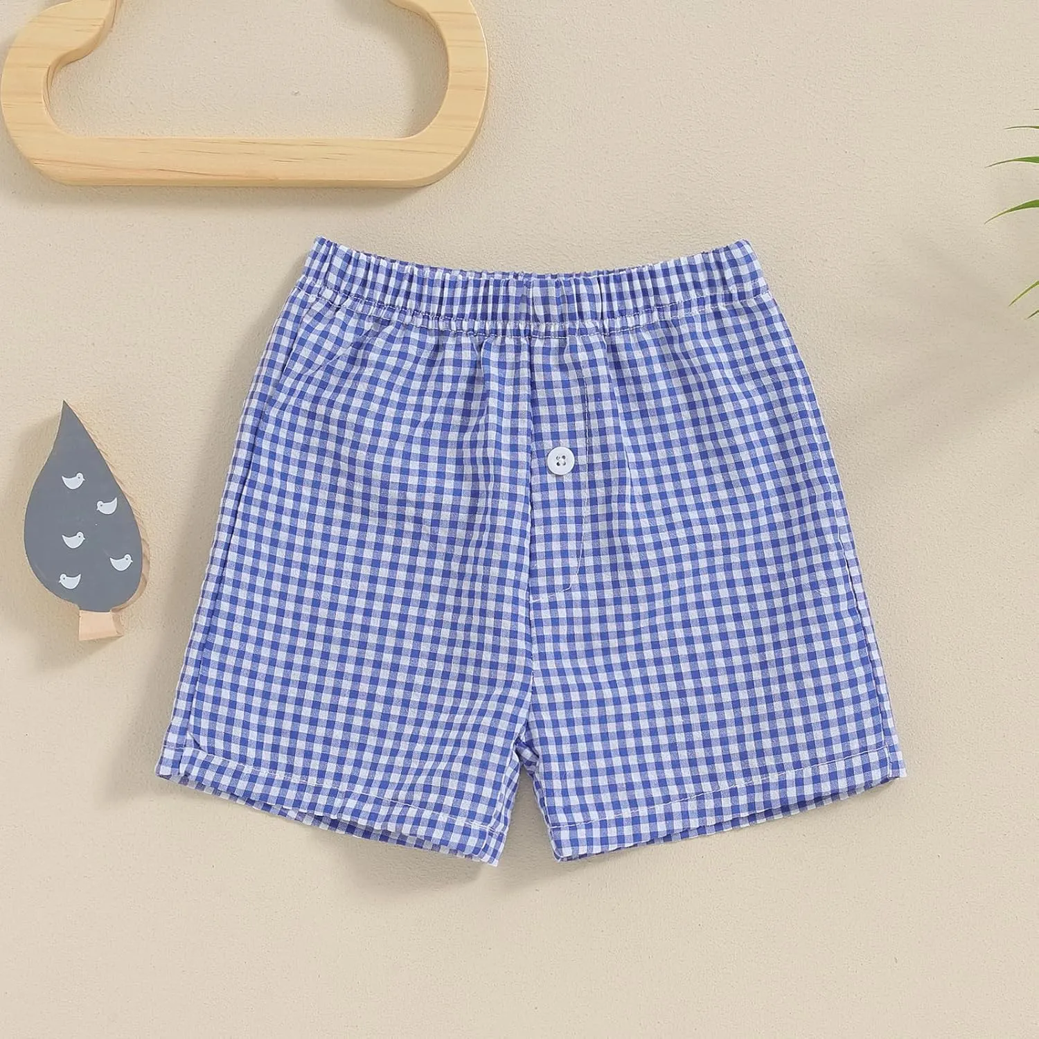 Toddler Boy Shorts Baby Girl Plaid Shorts Elastic Waist Casual Wide Leg Shorts Summer Loose Fitting Lounge Shorts