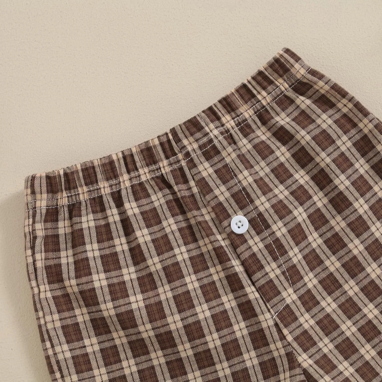 Toddler Boy Shorts Baby Girl Plaid Shorts Elastic Waist Casual Wide Leg Shorts Summer Loose Fitting Lounge Shorts