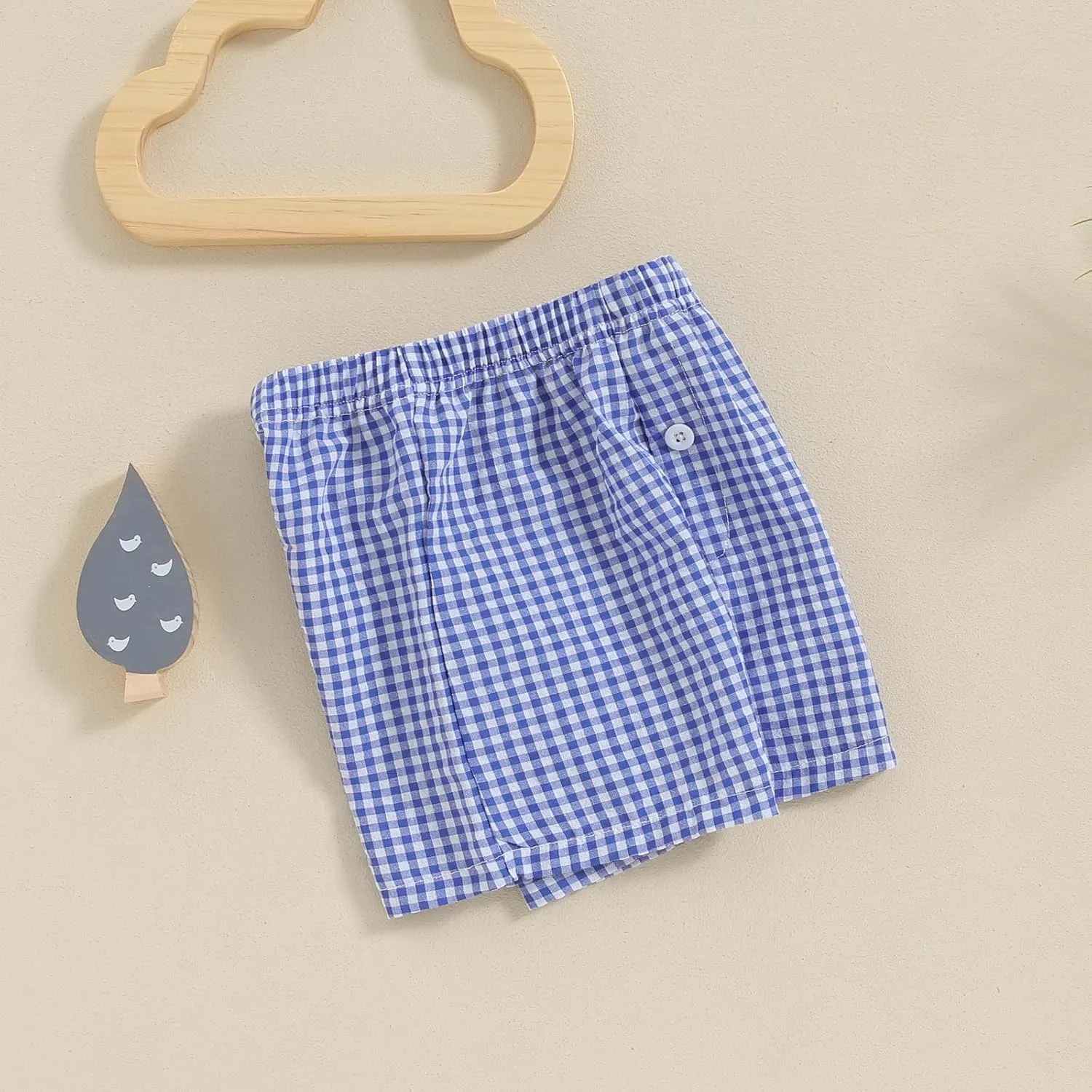 Toddler Boy Shorts Baby Girl Plaid Shorts Elastic Waist Casual Wide Leg Shorts Summer Loose Fitting Lounge Shorts