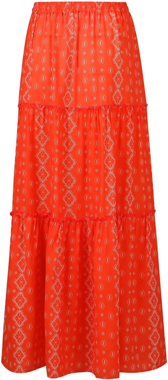 Trendy High Waisted Maxi Skirt, Casual 2025 Flowy Vacation Elegantes Long Skirt