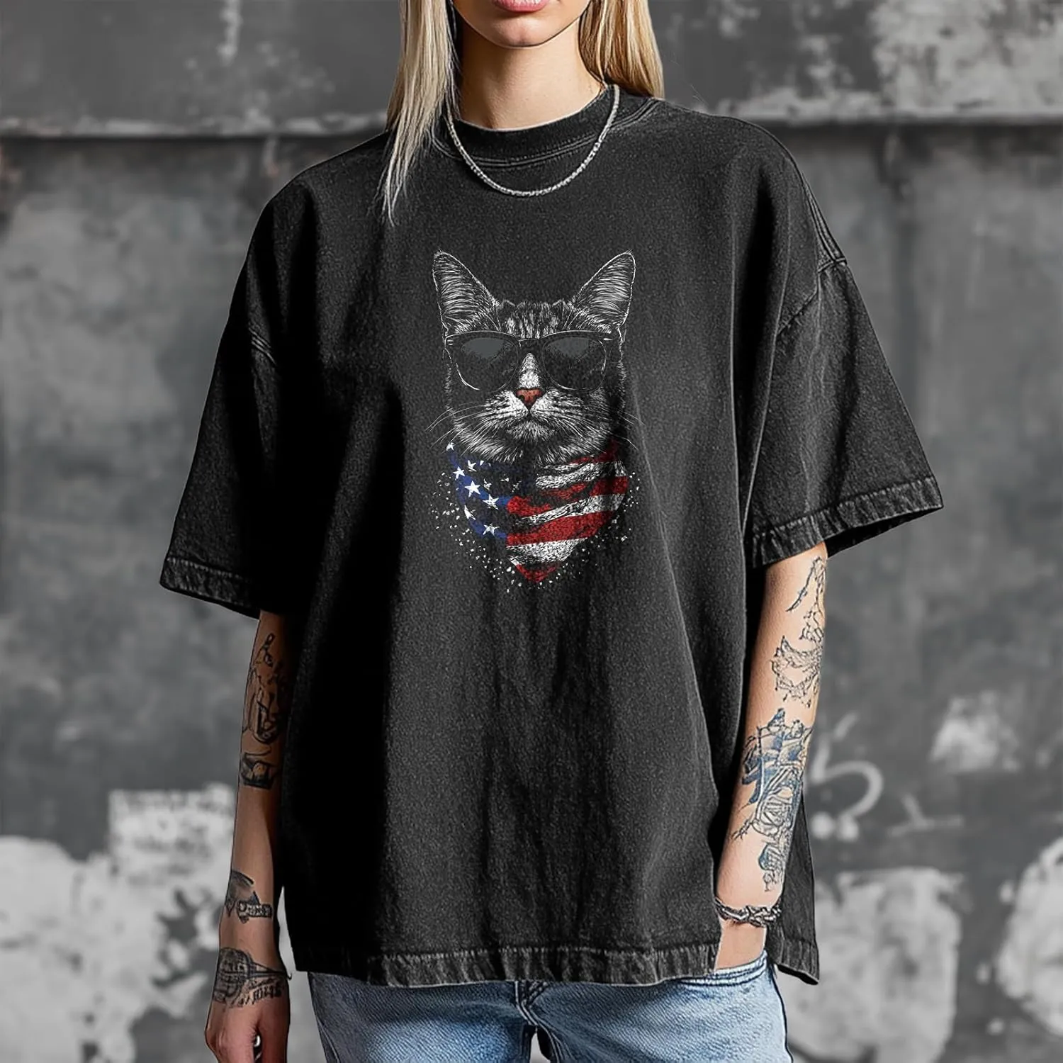Trendy Shirts for Women Loose Short Sleeve Cotton Plus Size Casual Crew Neck Tees Basic Washed T-Shirts