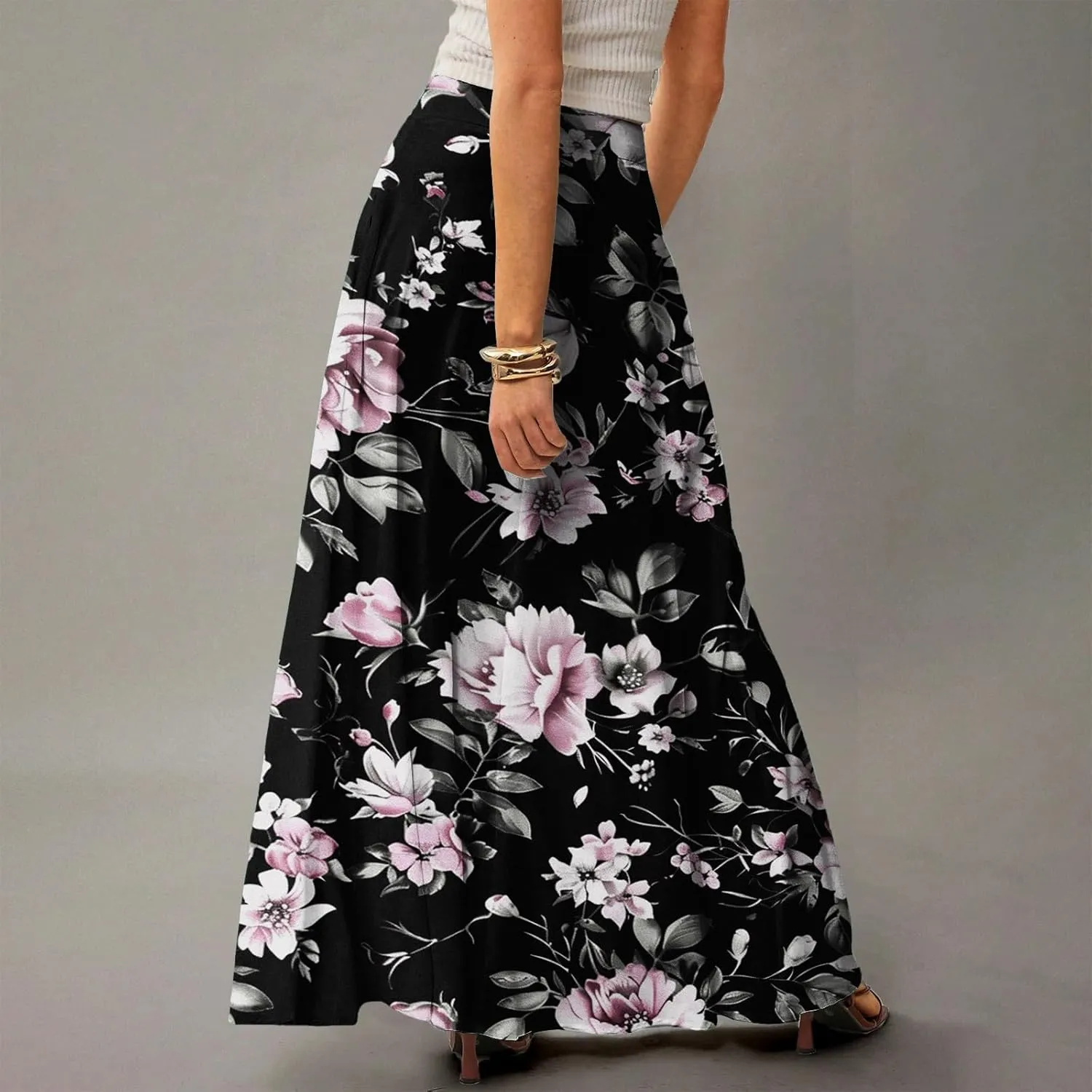 Trendy Women's Skirts, Boho Vacation Summer Casual Flowy Beach Womens Skirts