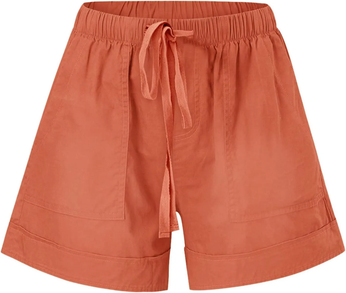 TUNUSKAT Shorts for Women 2024 Elastic High Waist Casual Summer Plus Size Beach Short Pants with Pockets Comfy Lounge Outfits