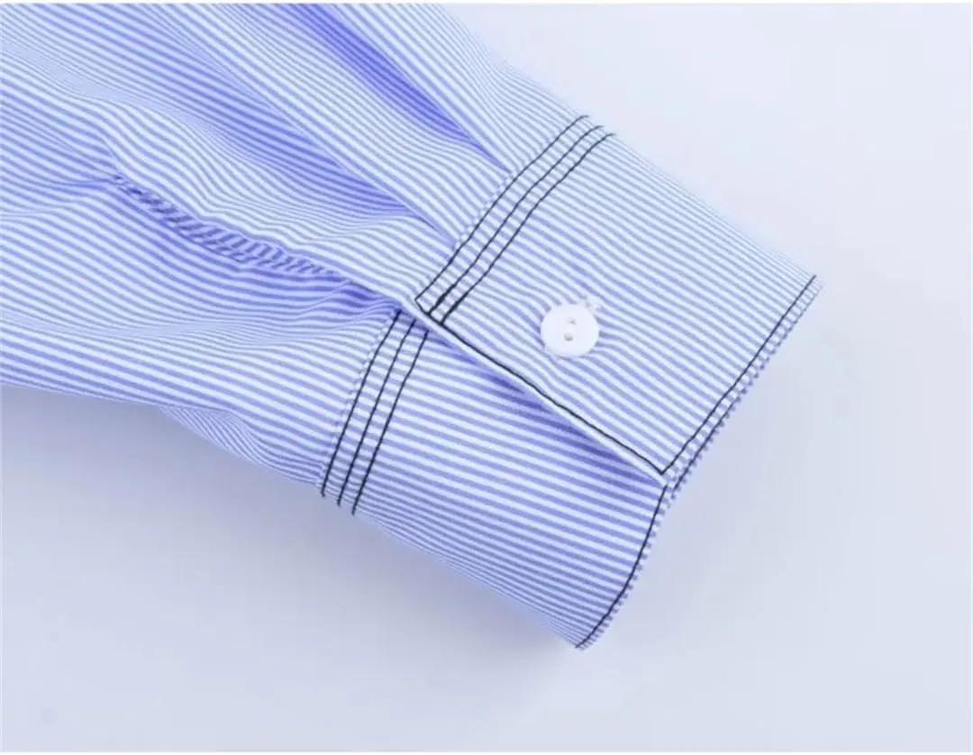 Waist Button Solid Color Blouse Loose Casual Long Sleeve Chic Shirts Lapel Office Lady Work Top
