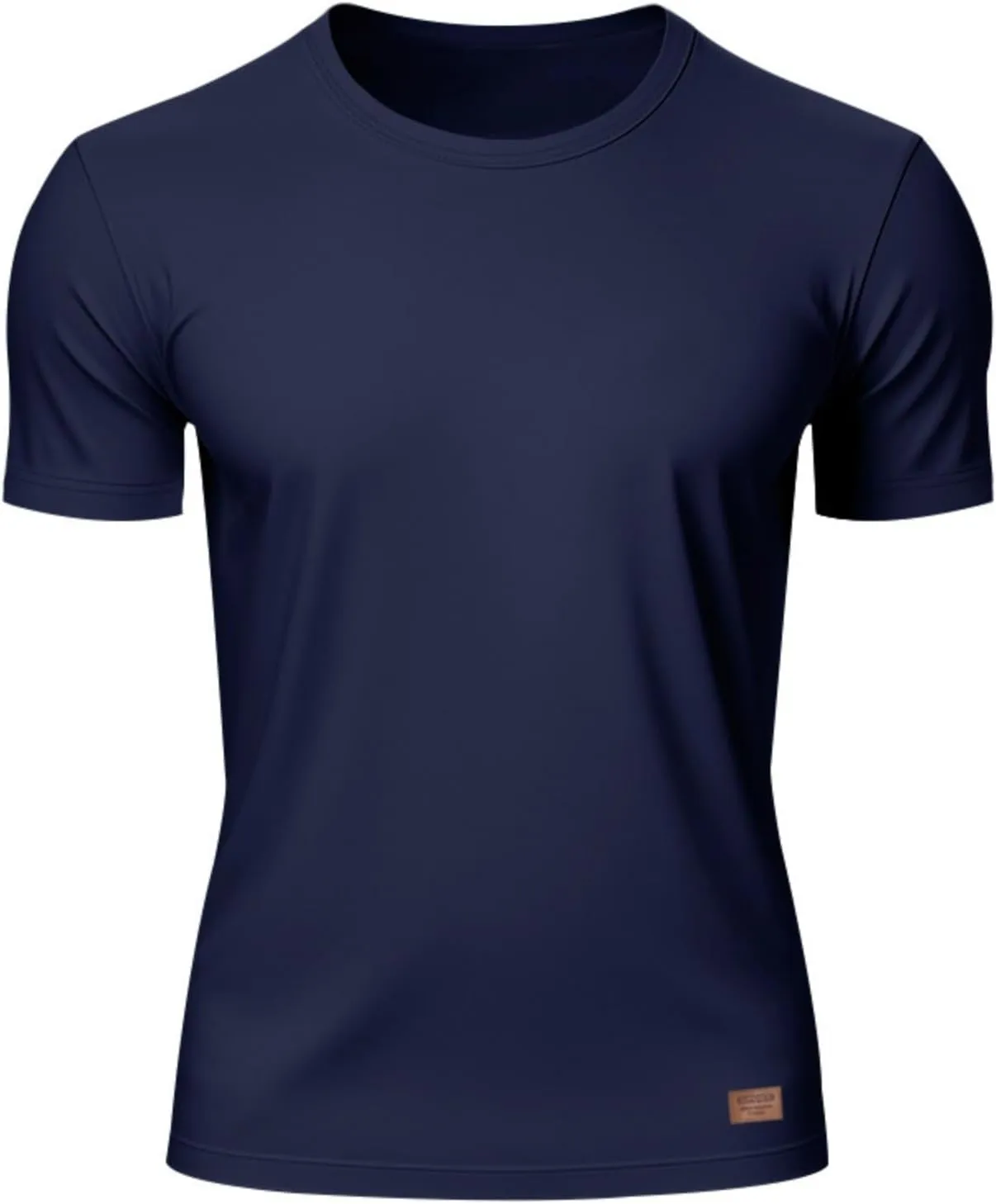 WENKOMG1 Mens Round Neck T-Shirt Quick Dry Solid Color Basic Summer Workout Gym Shirt