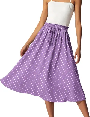 Women Floral Maxi Skirt- Smocked High Waist Cotton Flowy Long Skirts Summer Boho Beach Hawaiian Vacation A Line Skirt
