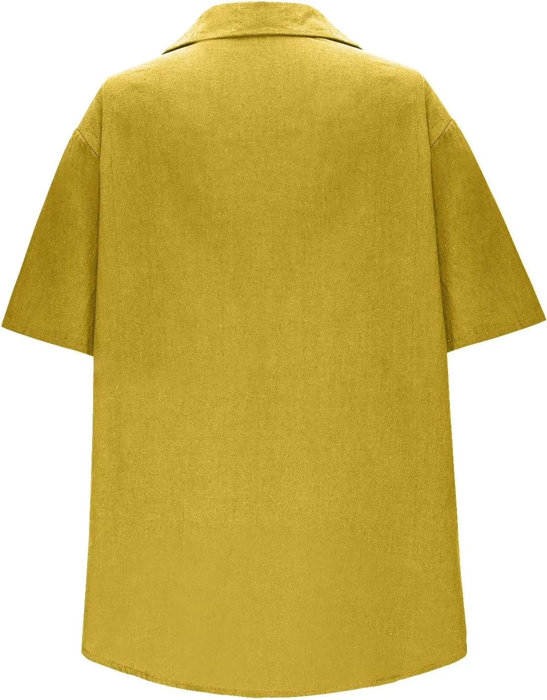 Women Linen Button Down Short Sleeve Lapel Collar Blouse Ladies Summer Casual Dressy V Neck Beach Cotton Shirt Tops